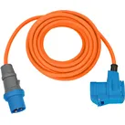 Brennenstuhl Camping CEE-Verlängerungskabel mit CEE-Stecker und Winkelkupplung inkl. Schutzkontakt-Kombisteckdose (10m Kabel in orange, 230V/16A, Einsatz im Außenbereich, Made in Germany)