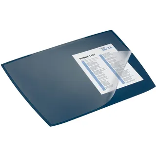 Durable Schreibunterlage ARTWORK 590x470 mm, Schreibtischunterlage mit transparenter Abdeckung PP, Schreibtischunterlage dunkelblau, 722107