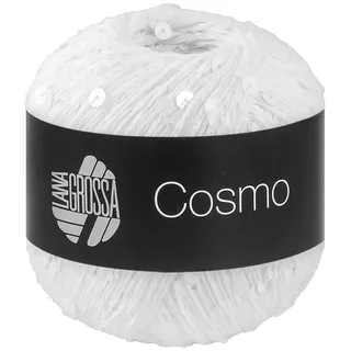 Lana Grossa Cosmo Pailettengarn Beilaufgarn Glitzergarn Effektgarn Stricken - 1 | Weiß