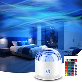 Fokky LED Sternenhimmel Projektor Kinder, Wiederaufladbarer Polarlicht Lampe, Aurora Lampe mit 16 Lichteffekten und Fernbedienung, Galaxy Projector, Nachtlicht Kinder und Erwachsene, Zimmer Deko