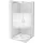 Rio halbrunde Duschkabine 80 80 Gestreift Chrom Duschwanne Flat Weiß 863-080-080-01-20-4110 Weiß