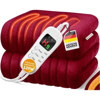 Kesser - Heizdecke aus Plüsch tüv süd gs geprüft elektrische Wärmedecke mit Timer Abschaltautomatik Kuscheldecke 9 Temperaturstufen & waschbar