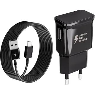 Ladegerät mit 2m Ladekabel USB Typ-C für Samsung Galaxy A16 A14 A13 A23 A25 A33 A34 A35 A36 A40 A52 A53 A54 A55 A56 A04S S8 S9 S10 S20 Plus M35 M15, Handy Schnellladegerät Schnellladekabel USB C