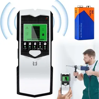 Leitungsdetektor: 5-in-1-Wanddetektor, multifunktionaler Balkenfinder mit LCD-Display und Alarm, Metalldetektor, Leitungsfinder, Stromleitungsfinder