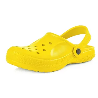 Ladeheid Kinder Mädchen Jungen leichte Eva Clogs Gartenclogs Gartenschuhe KL055 (Gelb, 27 EU) - Gelb