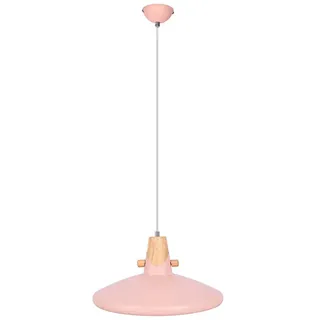 Nowa Esszimmerleuchte pink Hängelampe Retro Hängeleuchte holzoptik rosa, E27 Fassung, DxH 35x150 cm