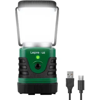 LE LED Campinglampe Tragbar, Superhell wiederaufladbare Suchscheinwerfer mit Bügel und Haken, 4 Helligkeiten Dimmbar, Notfallleuchte für Stromausfällen, Wandern, Notfall, Ausfälle usw, 1 Stück