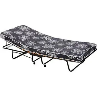 Livetastic Klappbett, Schwarz, Weiß, Metall, Textil, H2, 80x185 cm, Schlafzimmer, Betten, Klappbetten