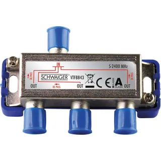 Schwaiger VTF8843241 High-End-Verteiler 3-fach für BK- und GA-Anlagen (110 dB)