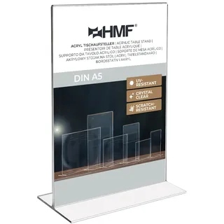 HMF Tischaufsteller DIN A5, Acryl T-Form, beidseitig