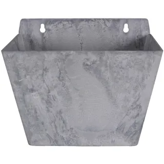 edler Blumentopf Hängekasten Wand Artstone Kunststein Kunstmarmor Grau h 17 cm