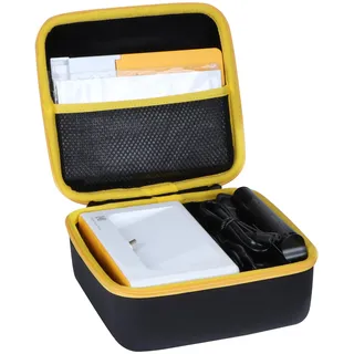 Lebakort Hart Reise Schutz Hülle Etui Tasche für Kodak Dock Plus 4PASS Fotodrucker/Kodak Dock Premium 4x6 Tragbarer Sofortbilddrucker (Schwarz+Gelb)