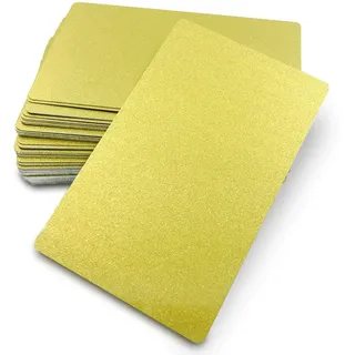 Ebamaz Sublimationsdruck-Visitenkarten, 50 Stück, dicke 0,45 mm, Aluminium-Rohlinge 3,4 x 5,1 x 0,18 Zoll für Farbdruck/UV-Druck/individuelle Lasergravur (Perle Gold)