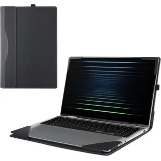 Schutzhülle für Samsung Galaxy Book5/4/3 Pro 360 & Book4/3 Pro & Book 4/3 Ultra [nicht passend für Book4/3 360], 2-in-1-Hülle, PU-Leder, Schwarz