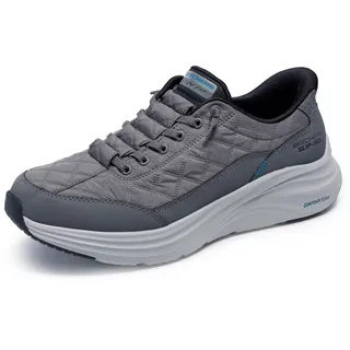 Skechers Herren Contour Foam Cozy Fit Hands Free Slip-in Sneaker, Dunkelgrau/Schwarz, 45 EU Weit - 45 EU Weit