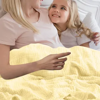 Montivo Musselin Decke,Sommer Musselindecke,100% Musselin Sommerdecke Badetuch Leicht Sanfte,Muslin Blanket Erwachsene as Cuddly Blanket,Bed,Couch Throw,Leicht wie 430g (blau-grün, 130 x 150cm)
