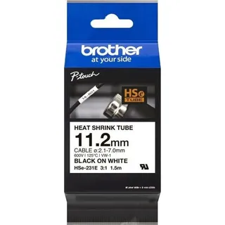Brother HSe-231E schwarz auf weiß 11,2mm x 1,5m