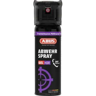 ABUS Abwehrspray-Gel zur Tierabwehr - hochwirksames Pfeffergel zur Selbstverteidigung bei Tierangriffen - bis zu 6 m Reichweite - mit UV-Marker - sprüht auch über Kopf
