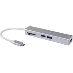 equip Usb-Hub (USB-C, 3 Ports), Dockingstation + USB Hub, Silber