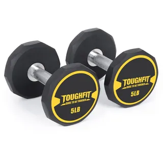 ToughFit Kurzhantel-Sets 1520253035404550, 2er-Set, 120LBS150LBS180LBS210LBS240LBS270LBS Gewichtssets, PEV-beschichtet und rutschfest, Rändeleisen-Griff, freie Gewichte für Stärke