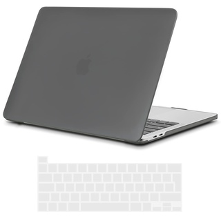 TECOOL Hülle nur Kompatibel mit MacBook Pro 16 Zoll 2020 2019 mit Touch Bar (A2141), Ultradünne Schutzhülle Hartschale Case mit Tastaturschutz (EU Layout), Grau