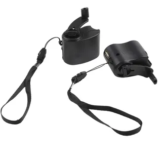 2 Pack USB Handkurbel Telefon Ladegerät Manueller Dynamo Generator Portable Power für Handys und digitale Geräte, Schwarz