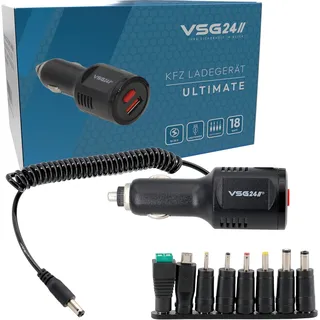 vsg24 Kfz Stecker Rückfahrmonitor Zigarettenanzünder mit 8 Adapter Rückfahrkamera Monitor 12V / 24V USB Adapter Auto Ladestecker Netzteil Car Charger