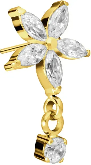 Titan Aufsatz mit Push Pin KRISTALLBLUME + KRISTALL