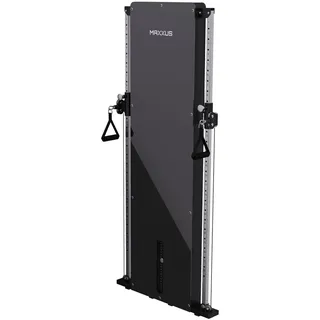 Maxxus Kabelzugstation SmartGym H8 - Wandmontage, Platzsparend, mit Gewichtsblock, Alu, Stahl - Seilzug, Kabelzug, Fitness Station, Kraftstation - Schwarz