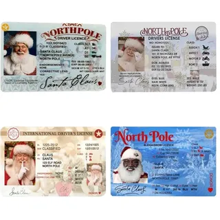 YXRRVING Santa Claus Lost Drivers License, Novelty Santa Lost Driver's License Card, Santa Claus Flying License Card, DIY Santa Lost ID Card Santa License Christmas Tree Decor Holiday Party Requisiten