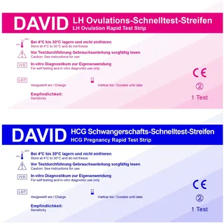 David Ovulationstest 20 miu/ml + Schwangerschaftst. 10miu/ml 60 St
