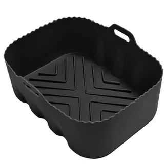 Silikonform Für Heißluftfritteuse Rechteckig Airfryer Silikonform Backform Wiederverwendbar Silikoneinsatz Zubehör Für Toaster, Küche, Restaurant 20x15x6,7 Cm
