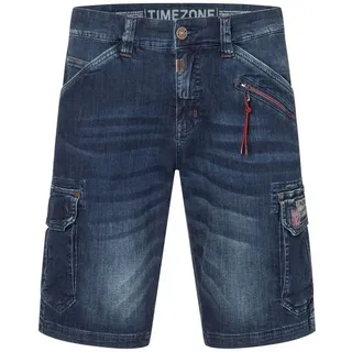 TIMEZONE Jeansshorts Cargo mit Reißverschlussdetails und Denim Style (1-tlg) Regular RykerTZ Short blau 31W