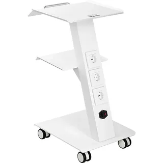 Vevor Laborwagen, Medizinischer Servicewagen mit Integrierter Steckdose, Mobiles Dessert aus 3-lagigem Metall, mit Drehbaren Rädern, Belastung 100 kg, für Labor, Klinik, Schönheitssalon, Salon