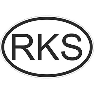 Akachafactory Selbstklebend Sticker Flagge Oval Code Länder Auto Moto Kosovo Kosovo RKS