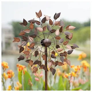 Cyan Oasis Windspiel für den Garten, groß, Metall-Windspiel mit Pfahlen, Hofkunst, Rasen, Gartendekoration, 58 x 213 cm (B x H)