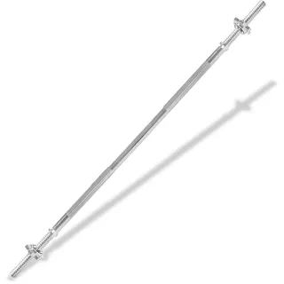 SPRINGOS Langhantelstange 120 cm Ø 25 mm mit Sternverschlüssen, Verchromter Stahl, Riffelgriff, Max. Belastung 140 kg, Sicherheitsgewinde, Ideal für Krafttraining und Body Pump