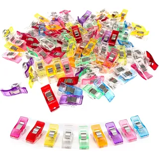 Nähklammern Stoffklammern,Nähzubehör Multifunktionale Nähklammern, Nähclips DIY-Klammern zum Nähen, Stofffixieren usw (Mehrere Farben) (100)