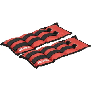 GORILLA SPORTS® Gewichtsmanschetten - 2er Set, Gewichte 1kg, 2kg, 3kg, 4kg, 5kg, 6kg, 7kg, 8kg, 10kg, Verstellbar - Fußgelenkgewichte, Armgewichte, Handgelenkgewichte, Handgelenk, Laufgewichte