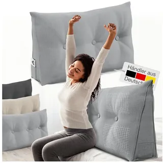 eloneo Rückenkissen, Keilkissen für Bett und Sofa geeignet, dreieckiges Lesekissen,