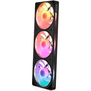 NZXT F360 RGB Reverse single-frame Lüfter – 3x 120 mm Reverse-Blade PWM PC-Gehäuselüfter – Lebendige RGB-Beleuchtung – Hydrodynamisches Gleitlager – NZXT CAM-kompatibel – Schwarz