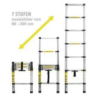 EAXUS Eaxus® Teleskopleiter aus Aluminium mit 7 Sprossen