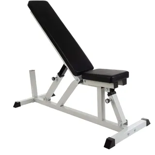 ScSPORTS ScSPORTS® Hantelbank - Verstellbar, 7-fach Rückenlehne/4-fach Sitz, Stabil, bis 200 kg, Dickes Polster, Gummifüße - Schrägbank, Trainingsbank, Bauchtrainer, Fitness, Gym (Modell 1, Schwarz)