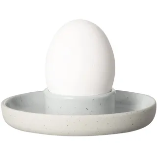 blomus -SABLO- 2er Set Keramik Eierbecher mit Ablage, stapelbarer Eierhalter, Eierständer, Frühstücks Ei Becher, spülmaschinenfest, bruchfest, Farbe Cloud Material Keramik (64273)