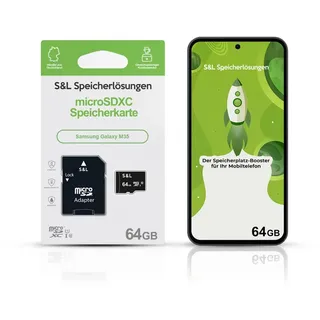 Tec-Expert microSD Karte S&L für Samsung Galaxy M35 Speicherkarte (64 GB, Class 10, microSDXC)