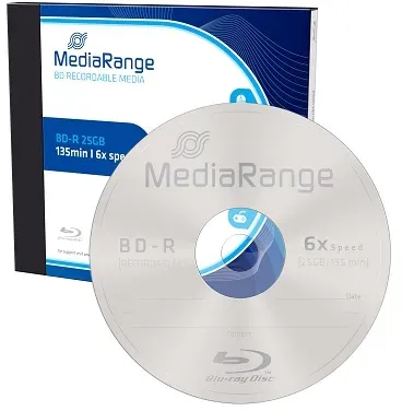 10 Mediarange Blu-ray BD-R 50GB DL 6x Spindel 50 GB von MediaRange