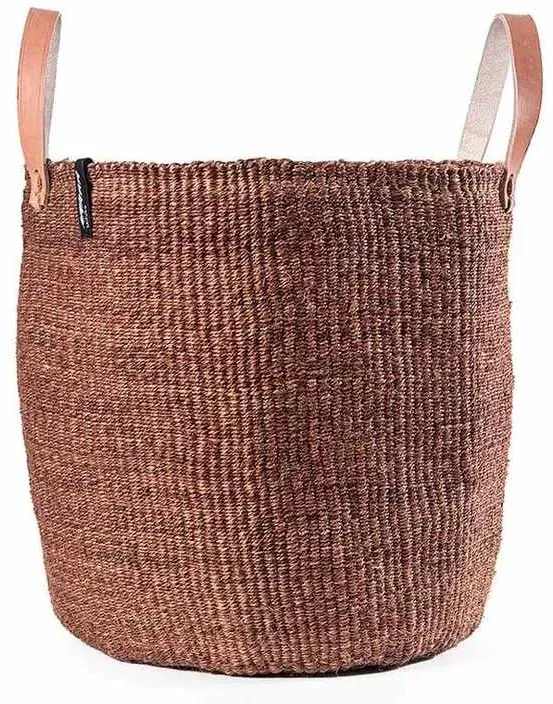 Mifuko Kiondo Tragetasche Sisal dunkelbraun M