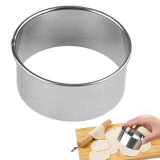 Runde Ausstechformen Zum Backen – Rundee/Blumenform, Rundess Ausstechformen Zum Backen, Rundee Teigausstecher, Runder Kuchenausstecherring Aus Edelstahl | Wiederverwendbarer Runder Ausstecher Für