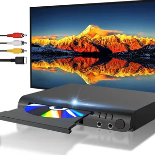 HDMI DVD Player für TV, Alle Region Free DVD Player mit Karaoke Ports und USB Eingang, PAL/NTSC Kompatibilität, Home CD Player mit HDMI und RCA/AV Kabeln