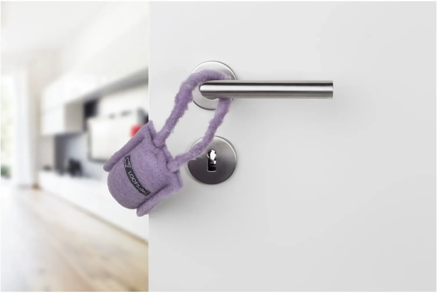 LOOFS-Design Tür Klemmschutz Türstopper Türkordel Doorstop klein FLIEDER